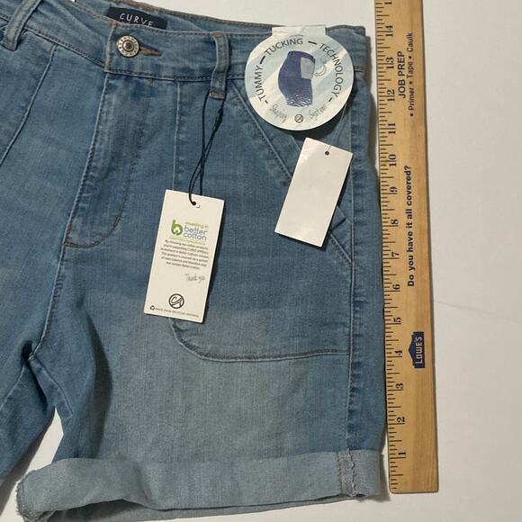 NWT Womens Tummy Tuck Shorts Curve Appeal Size 2 Fiji Recycled Material Fold Hem - Picture 8 of 11